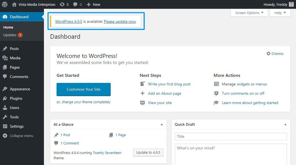 Wordpress được hỗ trợ cập nhật liên tục