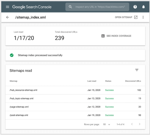 Google Search Console - Sitemaps