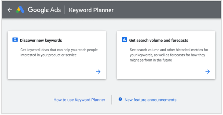  Google Keyword Planner