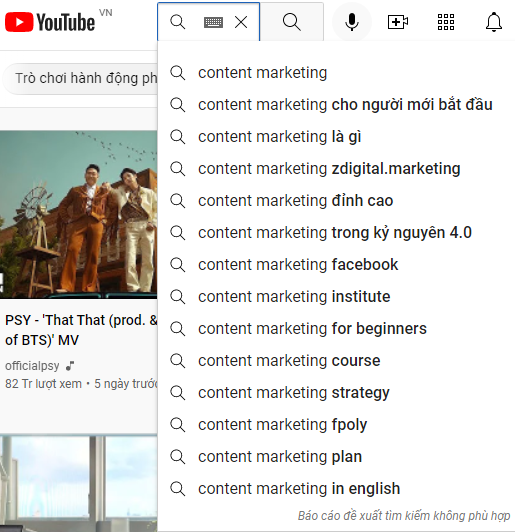 Đề xuất của Youtube