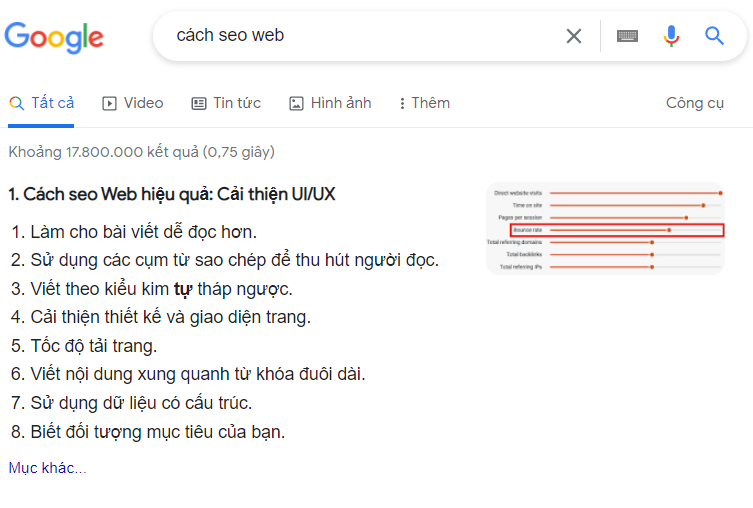 Đoạn trích nổi bật của Google