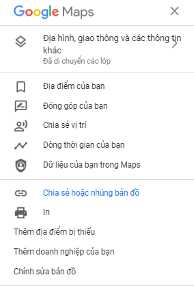 Tính năng chia sẻ bản đồ