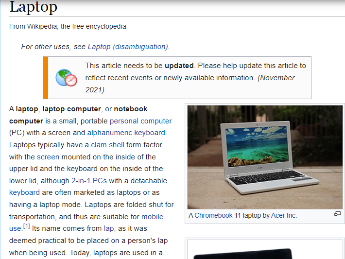 Wikipedia - Laptop
