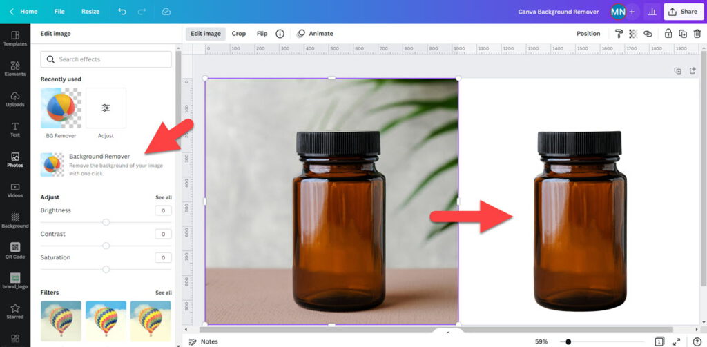 Tính năng xóa nền ảnh (background remover) trên Canva Pro miễn phí