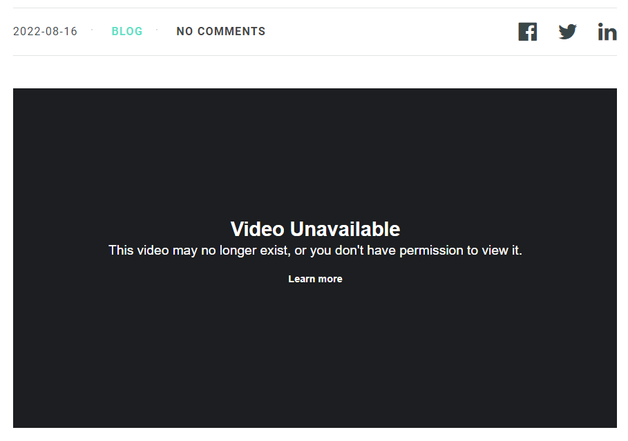 Lỗi nhúng video không công khai vào website