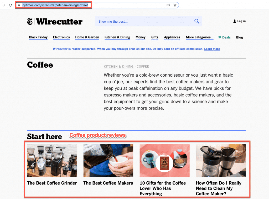 Bài đánh giá sản phẩm cà phê ở Wirecutter.