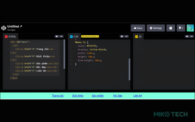 3 bước Tạo Menu Trong HTML & CSS kiểu Ngang, Dọc đơn giản