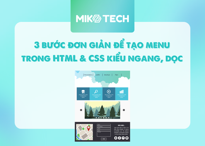 3 bước tạo menu trong HTML & CSS kiểu ngang, dọc đơn giản