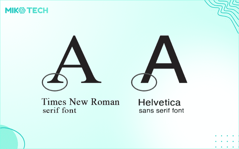 Sử dụng font chữ serif