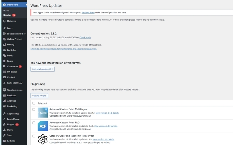 Wordpress Là Gì? Ưu Nhược Điểm Và Cách Cài Đặt Wordpress 6 update wordpress