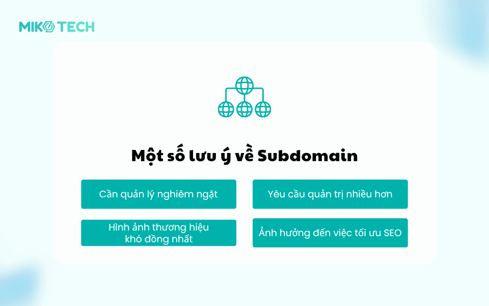 Một số lưu ý về Subdomain
