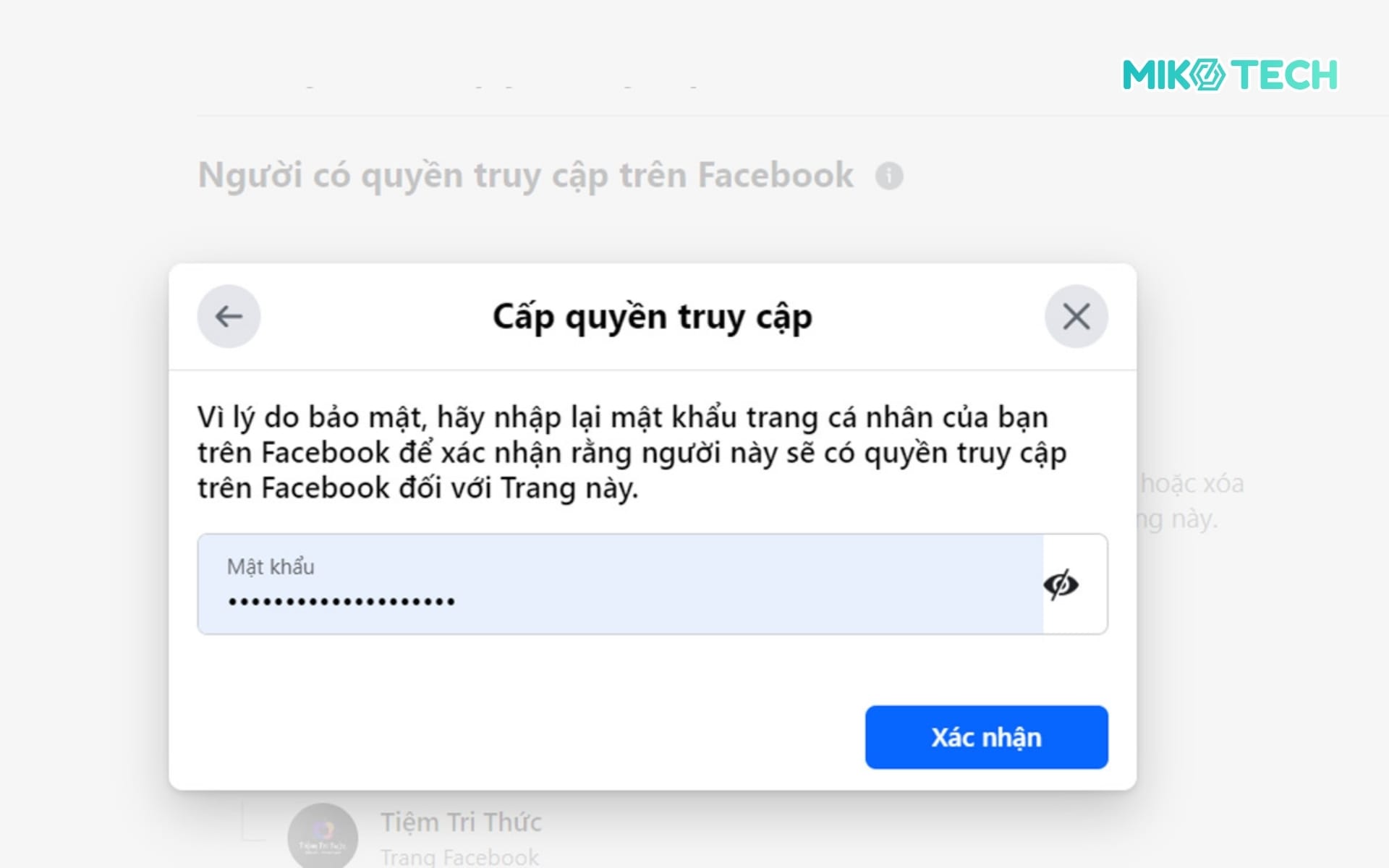 Xác nhận quyền truy cập