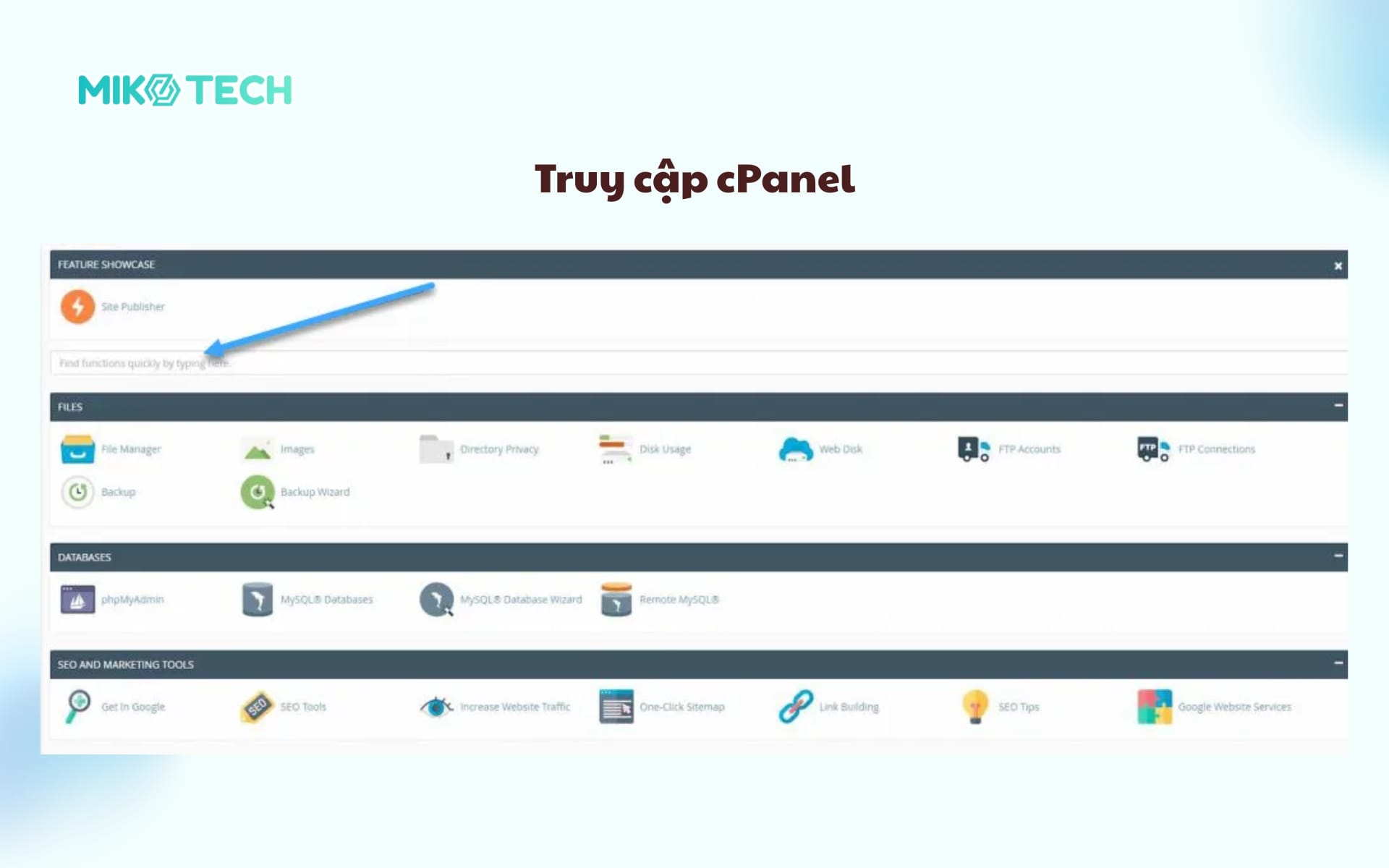 Truy cập cPanel