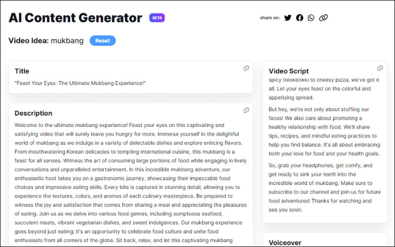 AI Content Generator VidIQ