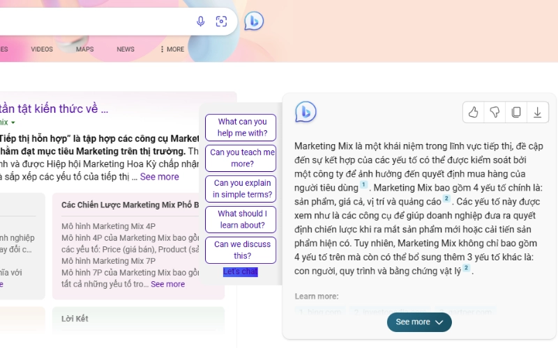 Bing AI Là Gì? Tính Năng Nổi Bật, Điểm Khác Biệt So Với ChatGPT 4 bing AI serp