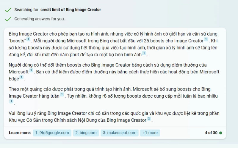 Bing AI Là Gì? Tính Năng Nổi Bật, Điểm Khác Biệt So Với ChatGPT 5 bing AI trích dẫn