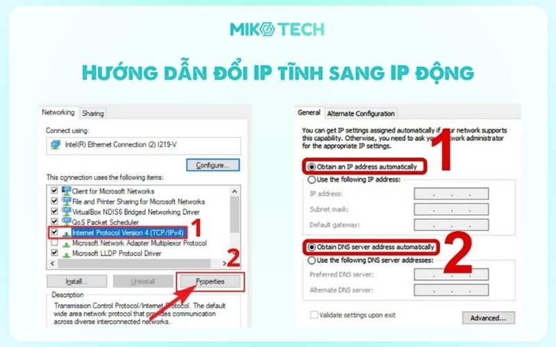 IP Tĩnh Là Gì? Ưu Nhược Điểm Và Cách Cài Cấu Hình IP Tĩnh 7 hướng dẫn đổi IP tĩnh sang IP động