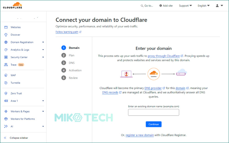 connect domain to cloudflare