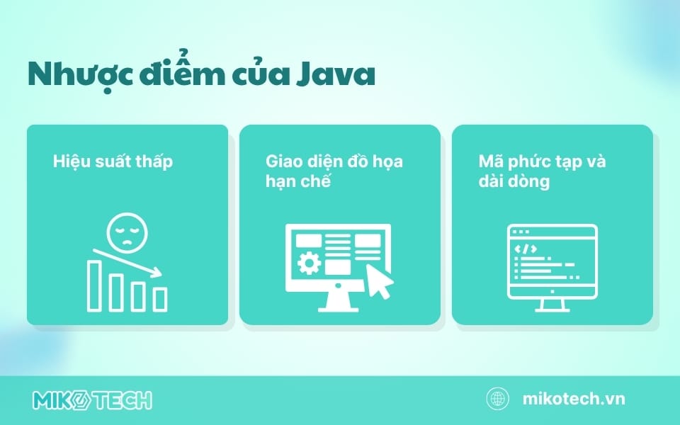 Nhược điểm của Java