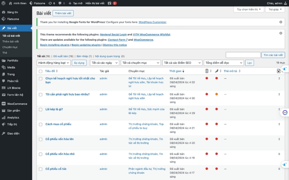 So Sánh WordPress và Laravel, Nên Chọn Nền Tảng Nào? 6 màn hình quản trị wordpress