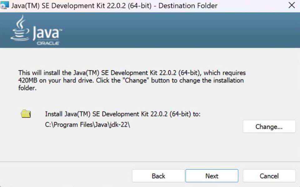 tiến hành cài đặt java