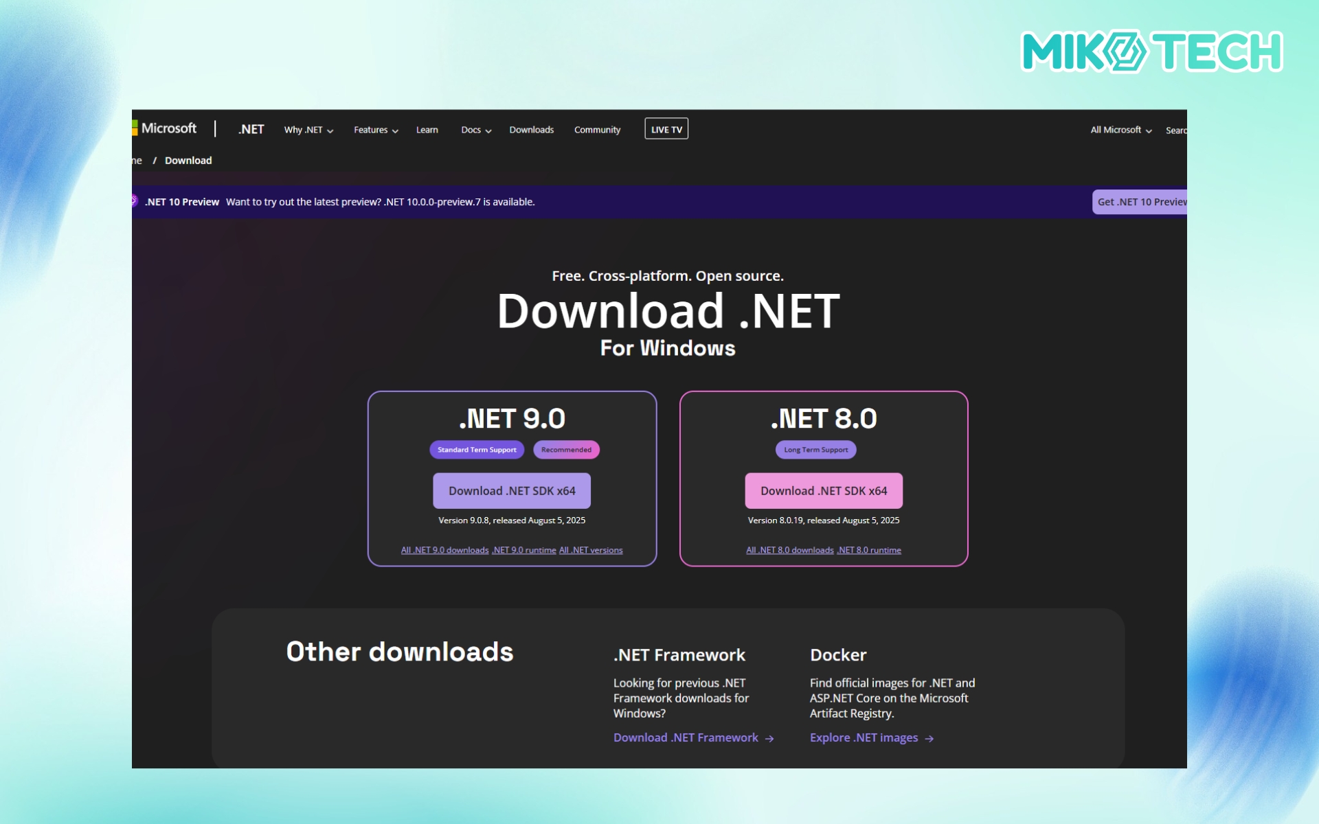 Cài đặt ASP.NET Core