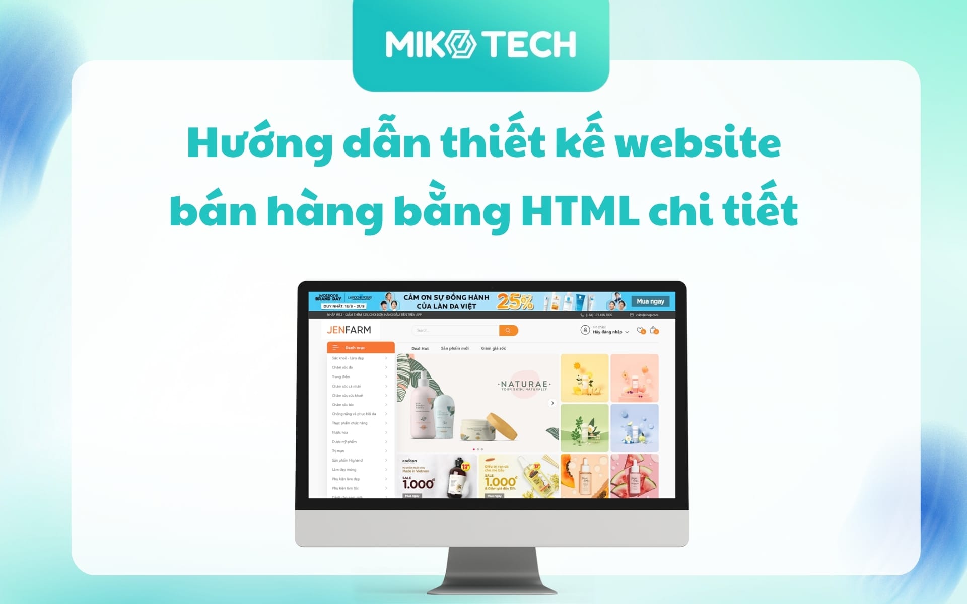 Hướng dẫn thiết kế trang web bán hàng bằng HTML chi tiết