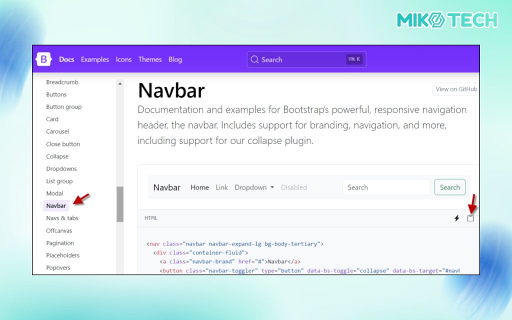 Sử dụng component sẵn có: Navbar, Footer, Button, Card