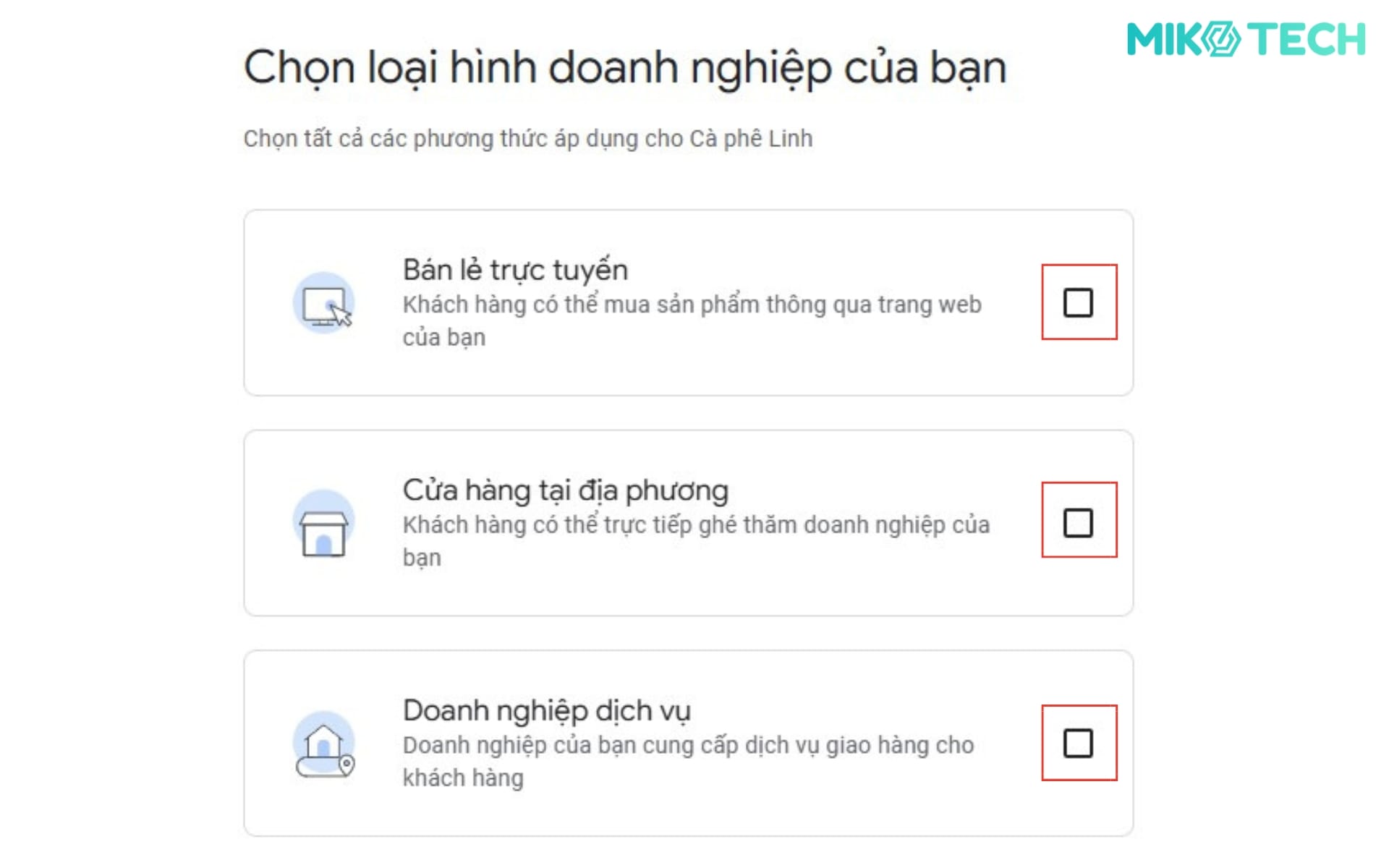Chọn loại hình doanh nghiệp