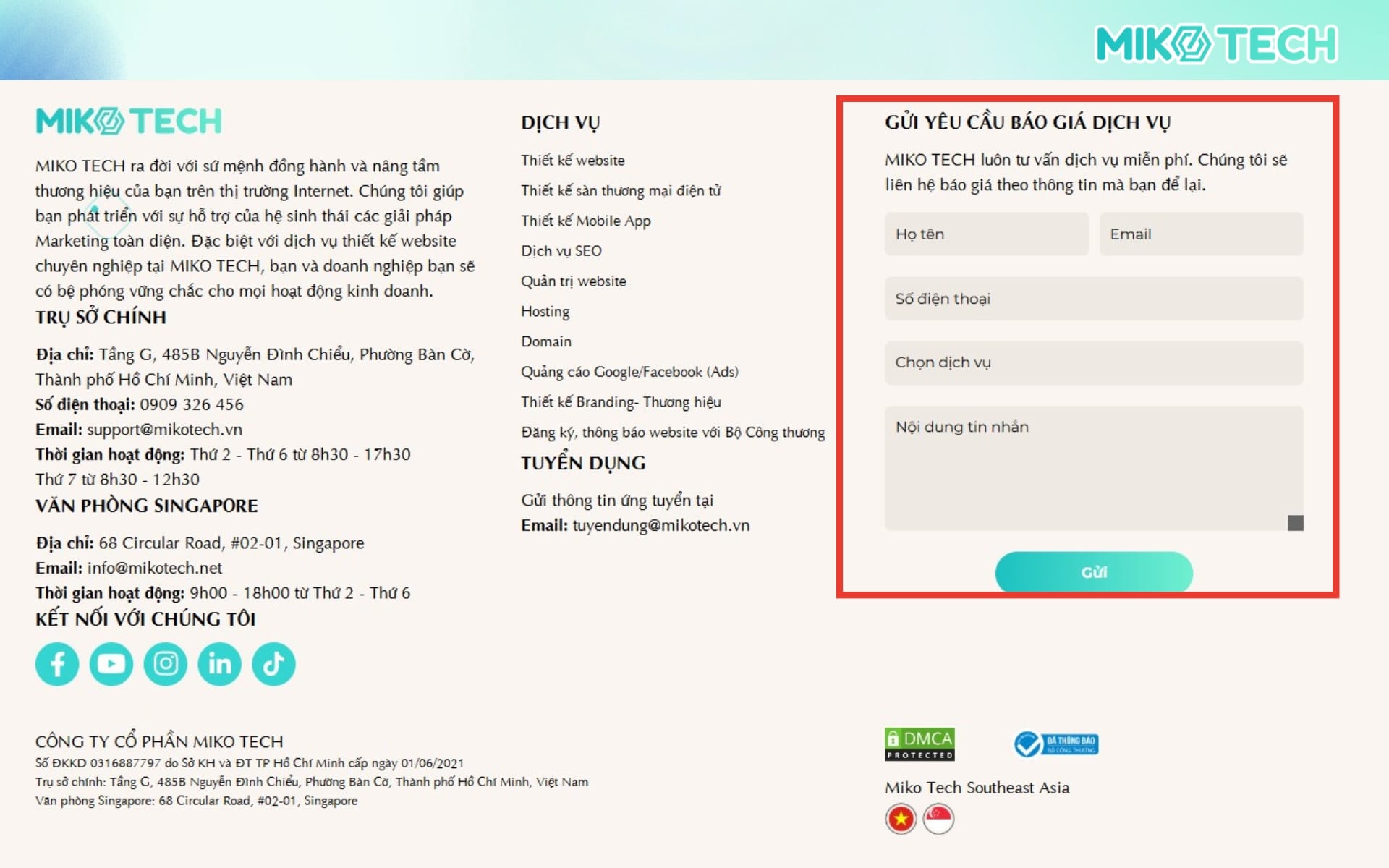 Footer là gì? Những lưu ý khi thiết kế Footer website 4 Đăng ký nhận tin (Newsletter)