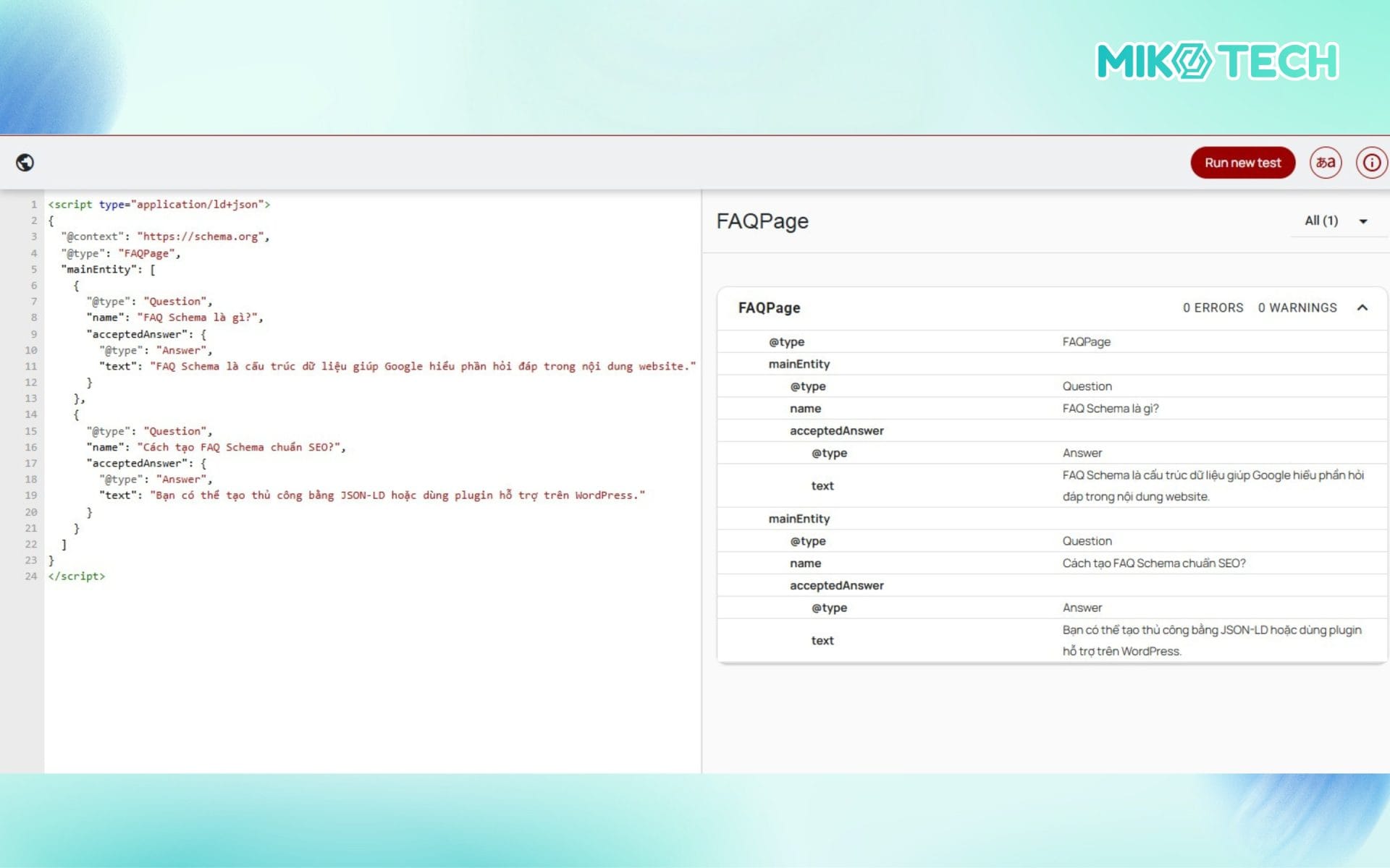 Hệ thống trả về kết quả