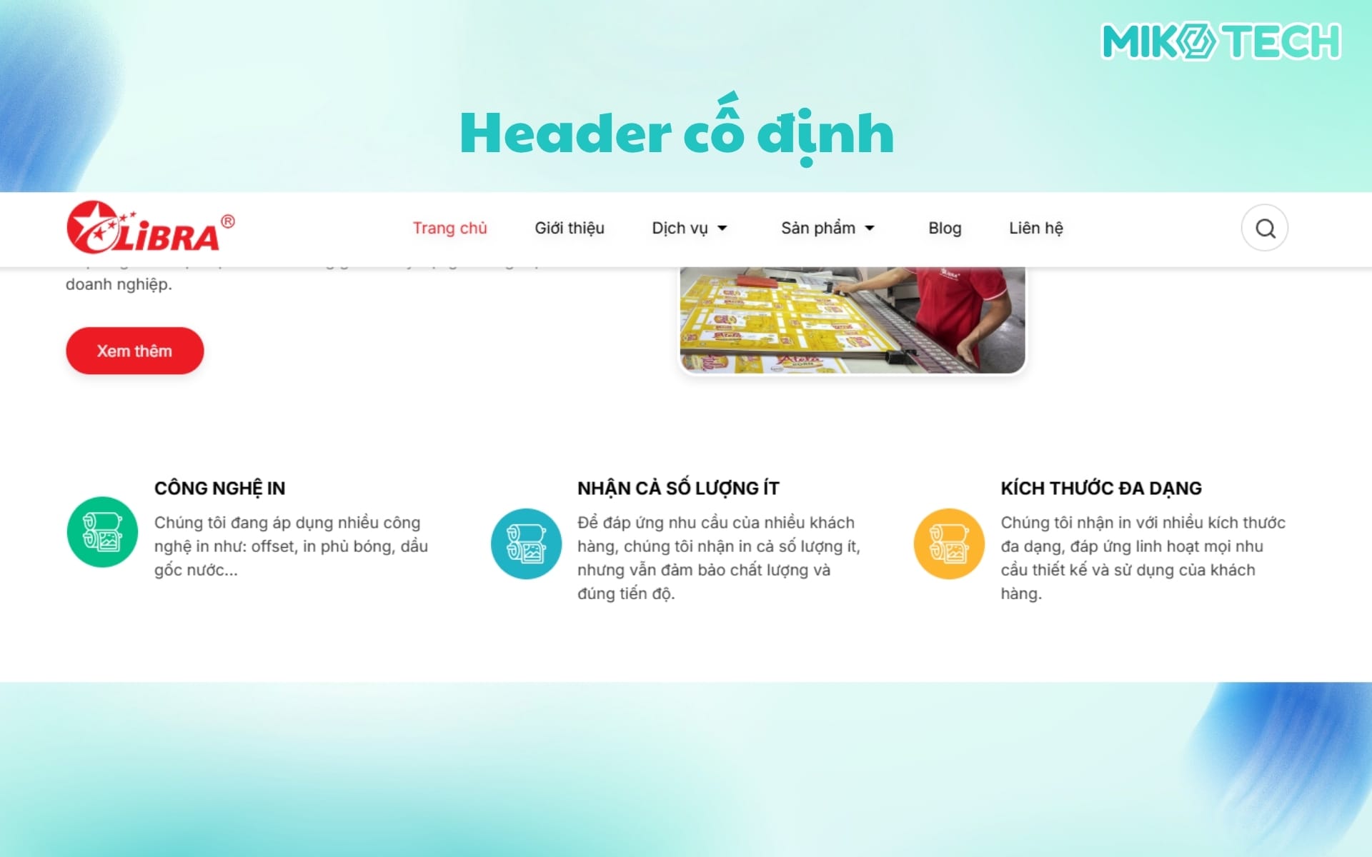 Header là gì? Tầm quan trọng và cách tối ưu header 7 Header cố định (Sticky Header)