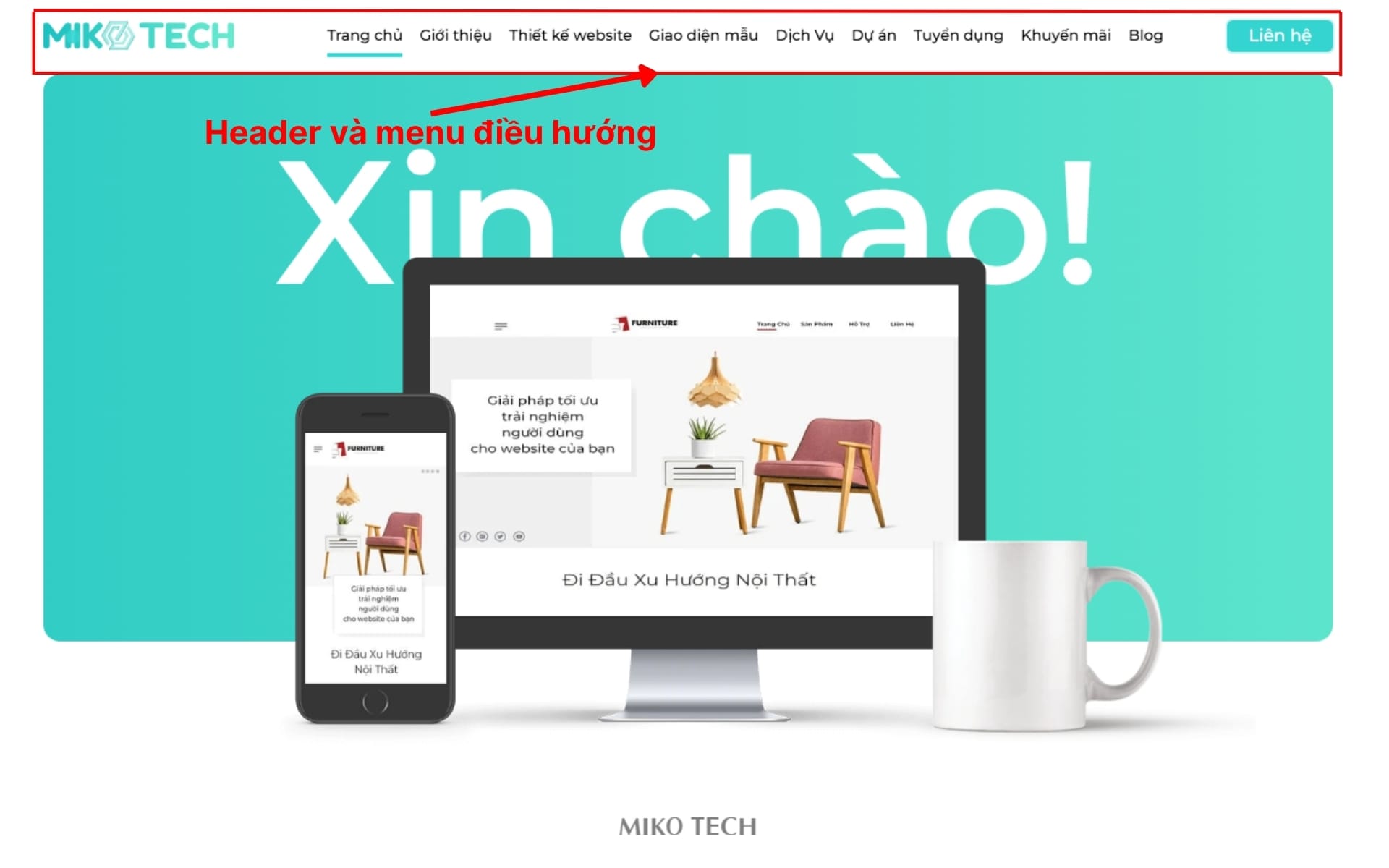 Header và Menu điều hướng