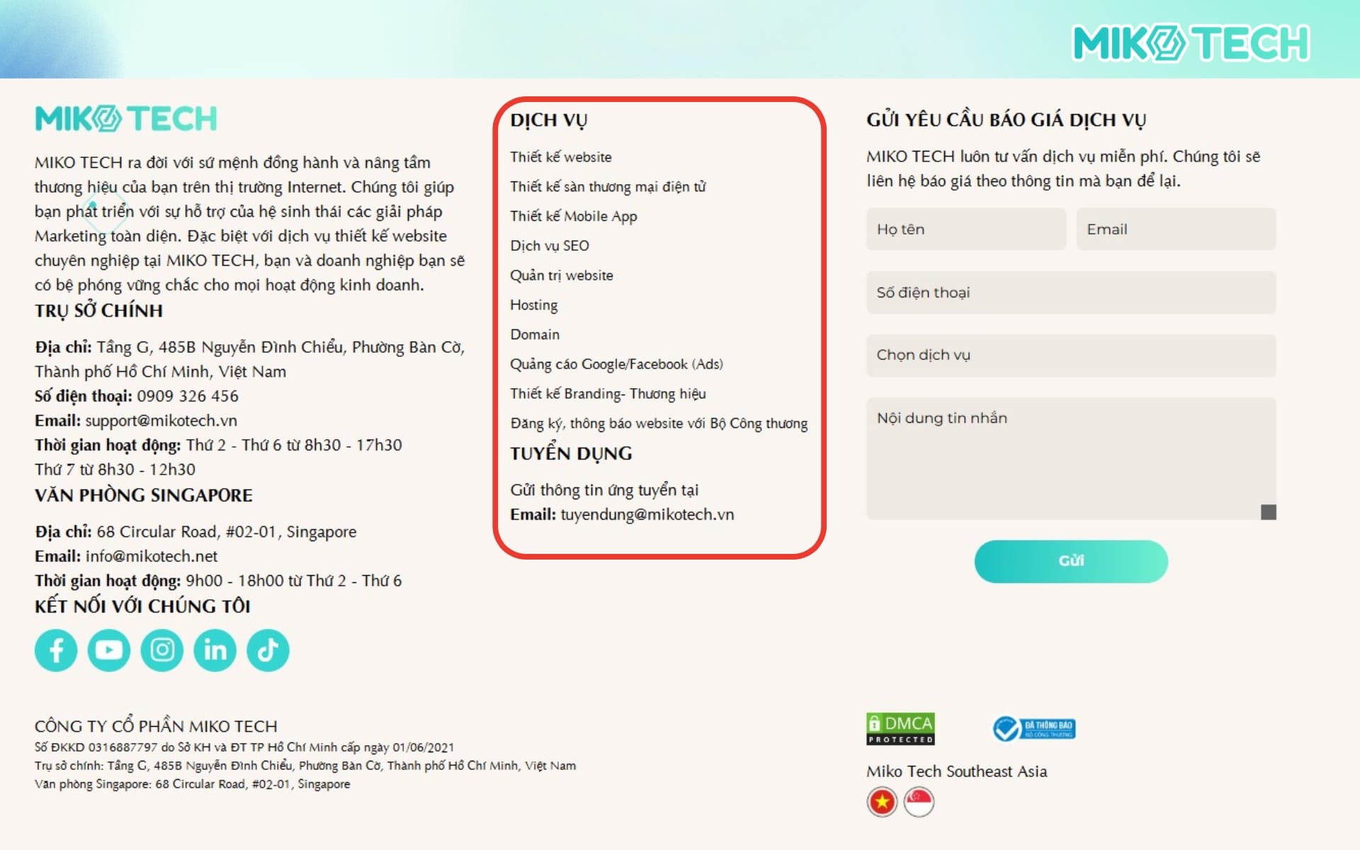 Footer là gì? Những lưu ý khi thiết kế Footer website 3 Liên kết điều hướng