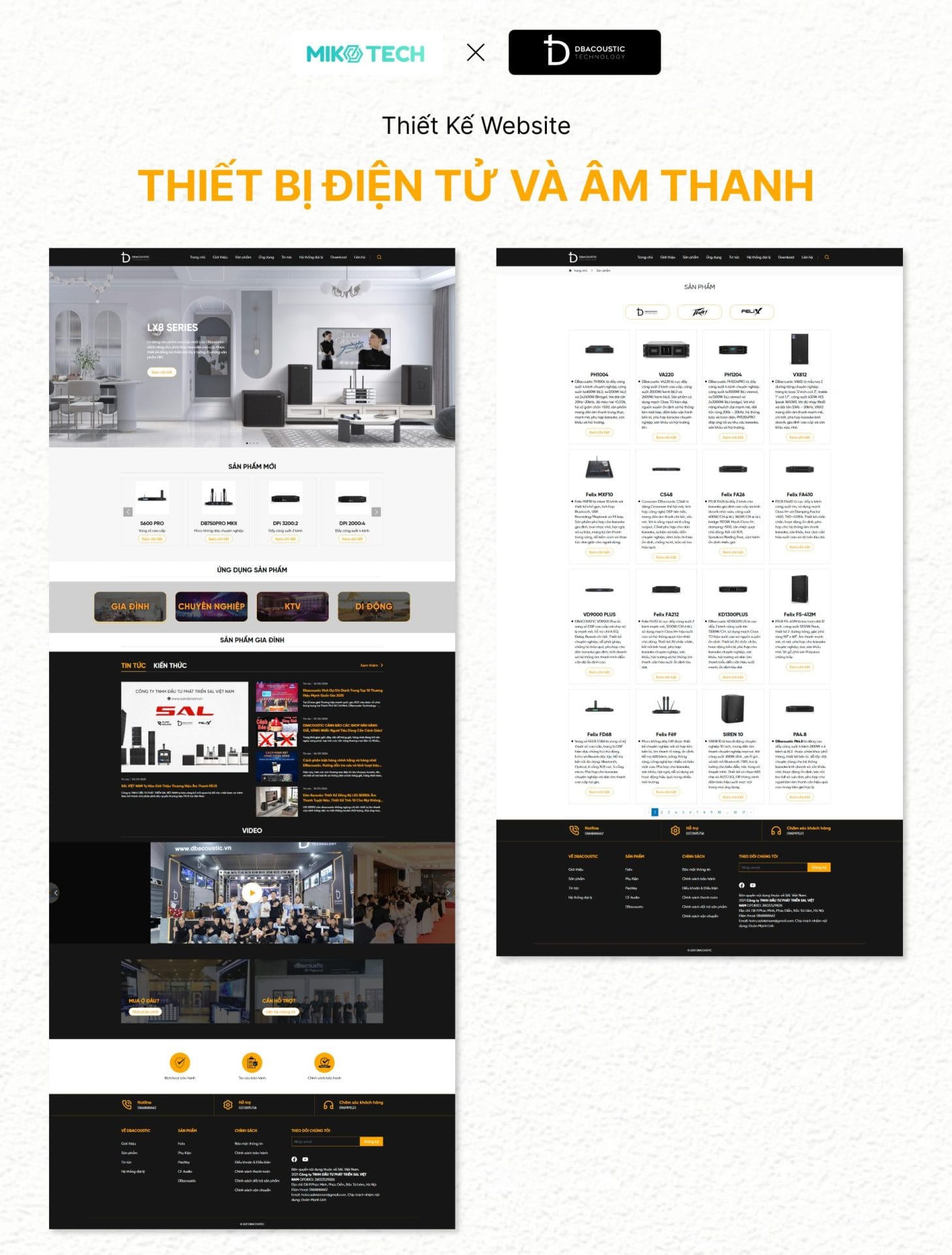 Dự án DBacoustic 2 Mẫu giao diện website DB Acoustic