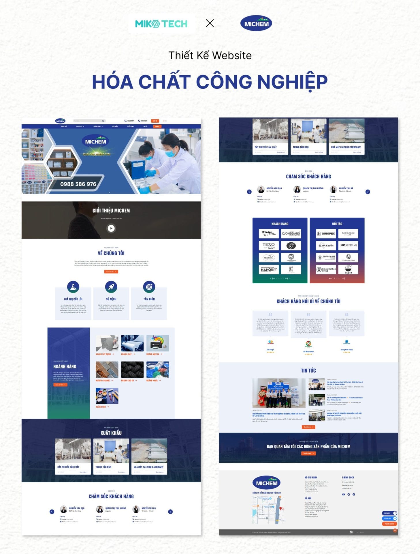 Dự án Michem 2 Mẫu giao diện website Michem