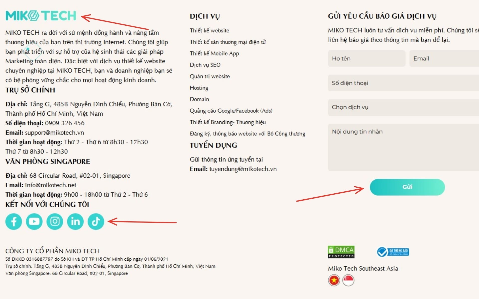 Footer là gì? Những lưu ý khi thiết kế Footer website 6 Tạo thương hiệu riêng cho doanh nghiệp