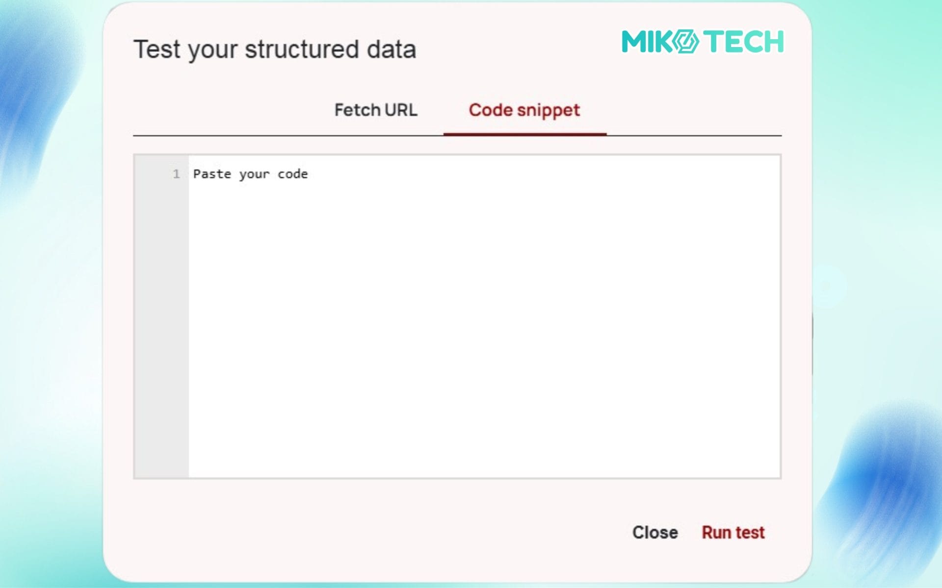 Truy cập Schema Markup Validator