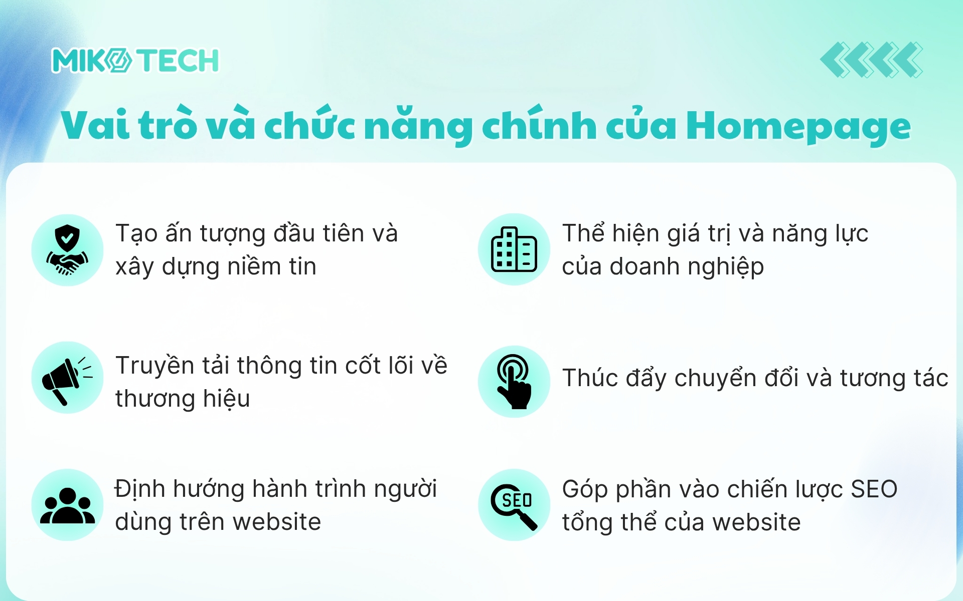 Vai trò và chức năng chính của Homepage