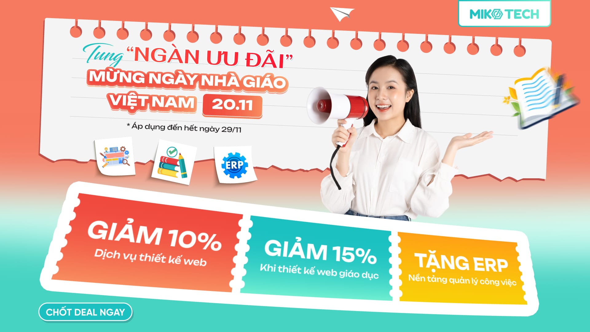 Mừng Ngày Nhà Giáo Việt Nam 20/11 – Bùng Nổ Ưu Đãi