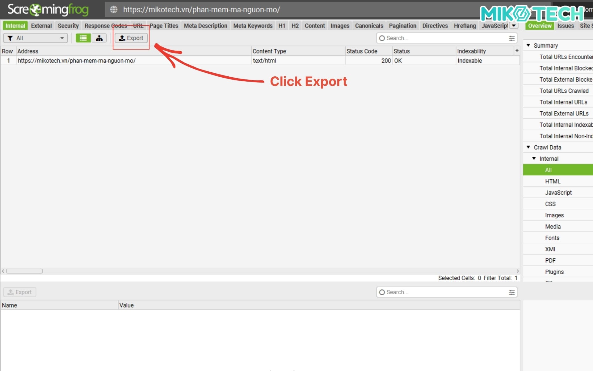 Internal Link là gì? Cách Xây Dựng Liên Kết Nội Bộ Chuẩn SEO 9 click Export để xuất file
