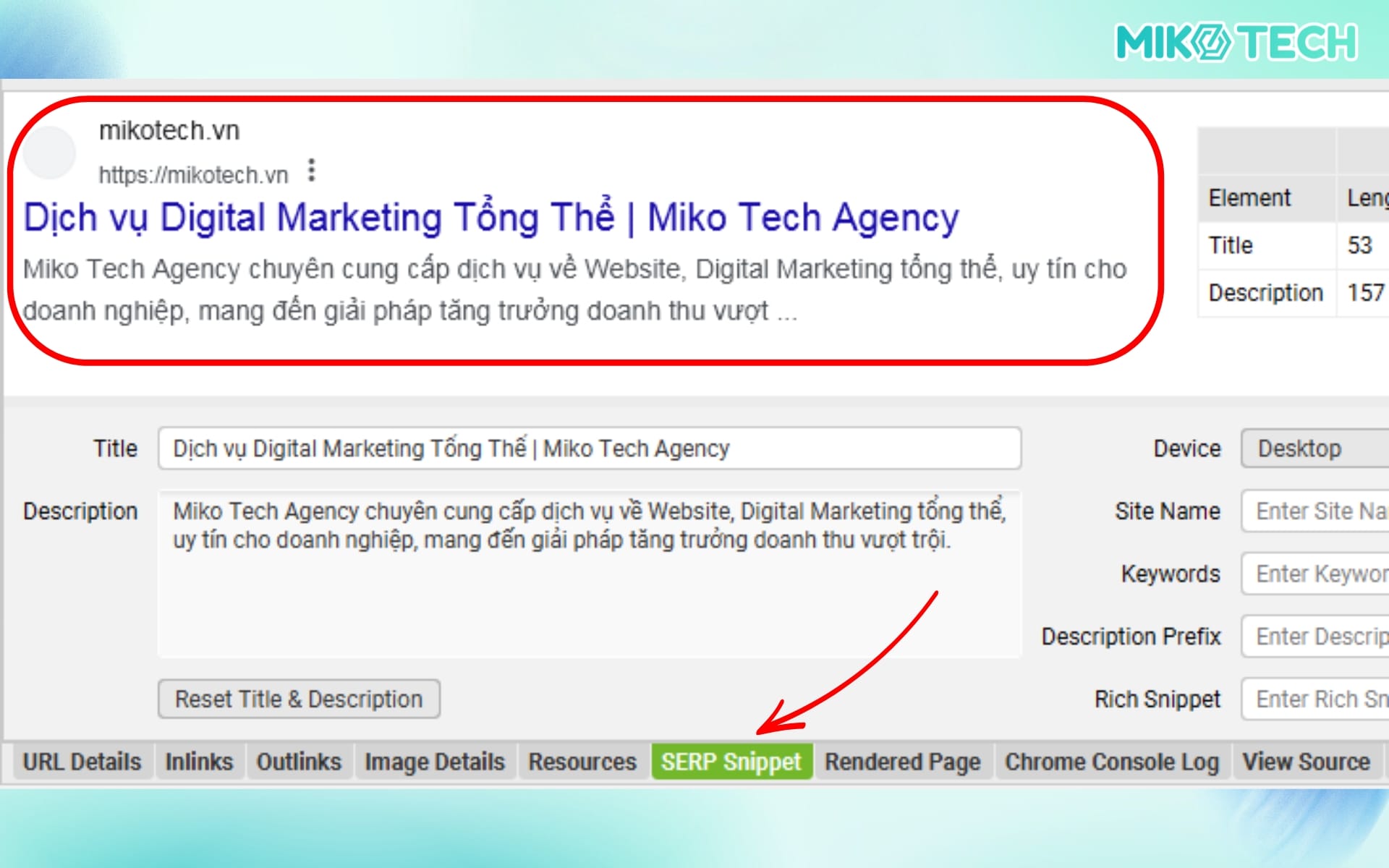 Screaming Frog là gì? Hướng dẫn chi tiết cho người mới 11 Hiển thị kết quả SERP