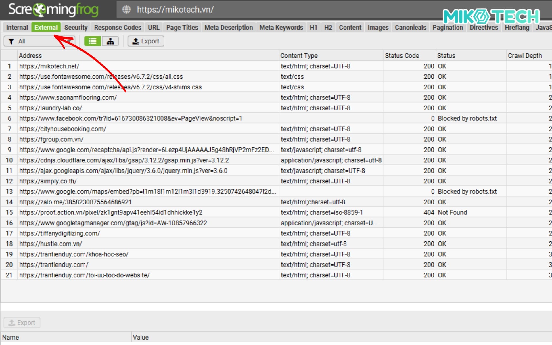Screaming Frog là gì? Hướng dẫn chi tiết cho người mới 13 Kiểm tra liên kết ngoài trên website