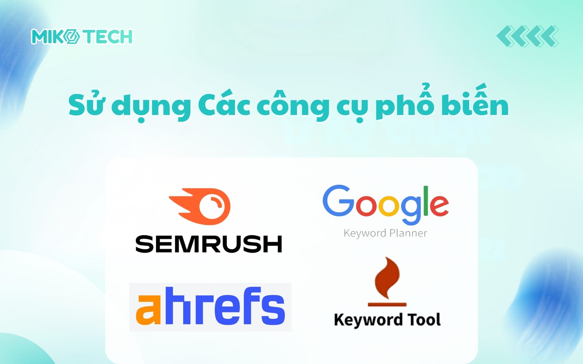 Sử dụng Các công cụ phổ biến 