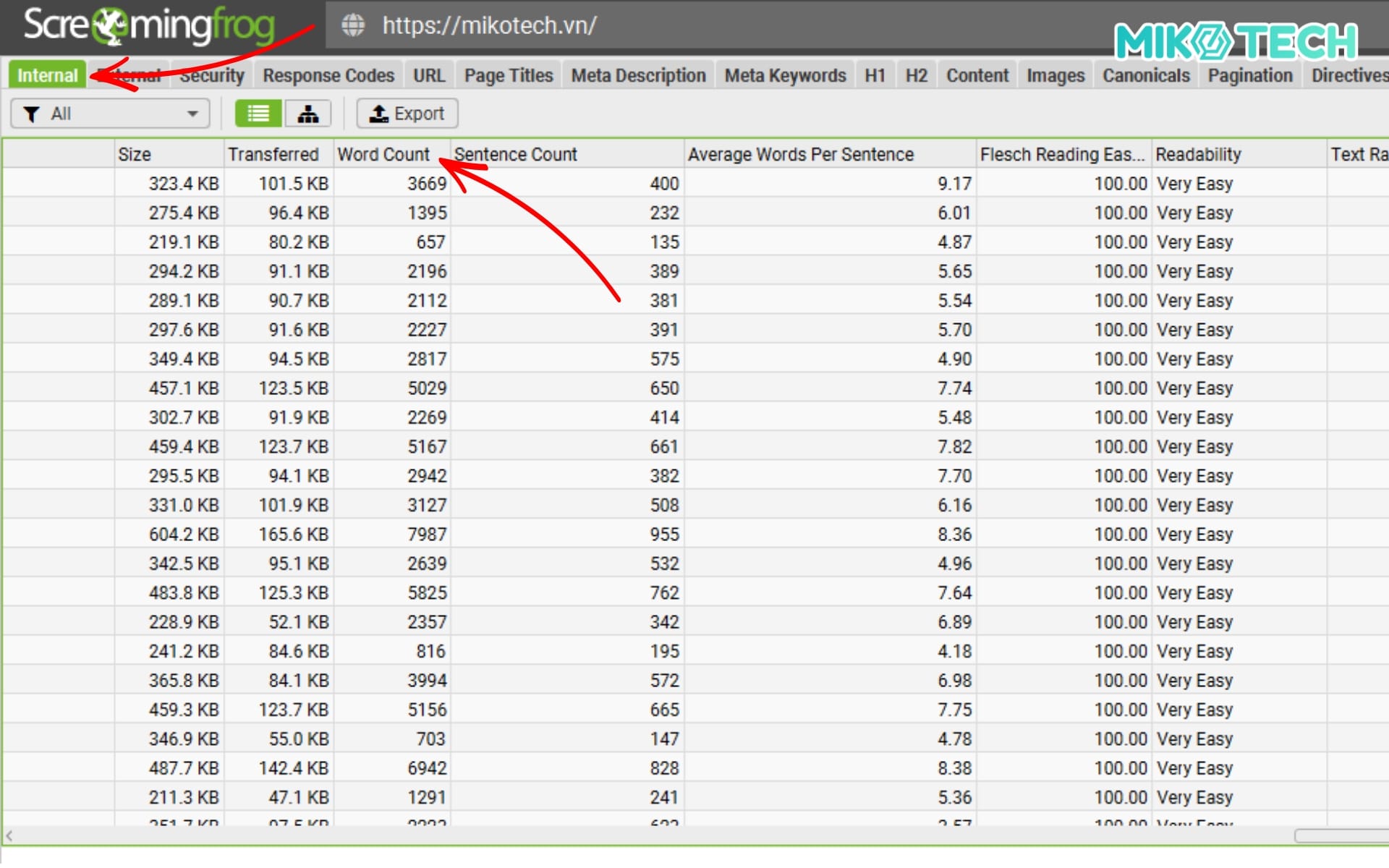 Screaming Frog là gì? Hướng dẫn chi tiết cho người mới 17 Tìm và xử lý lỗi các trang có nội dung mỏng