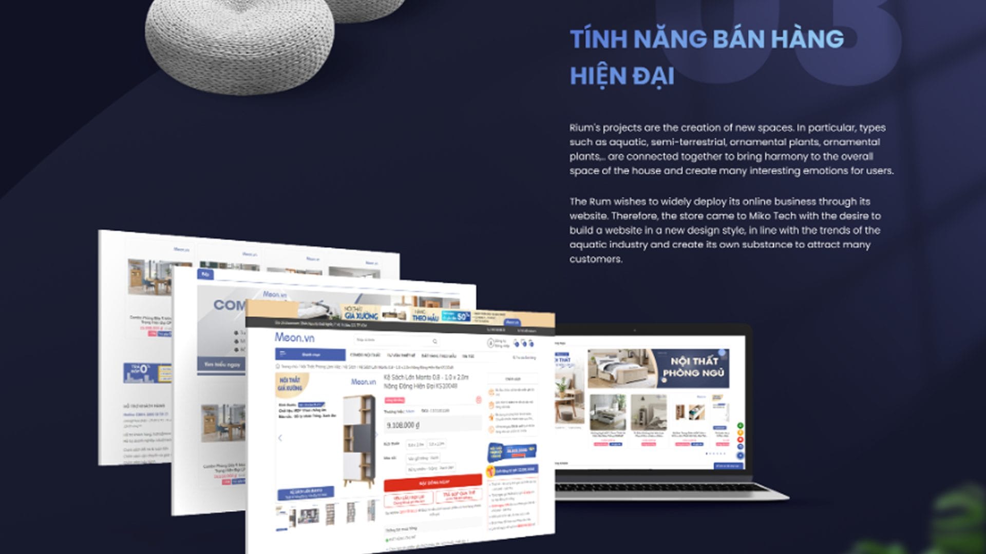 Tính năng Web Meon VN