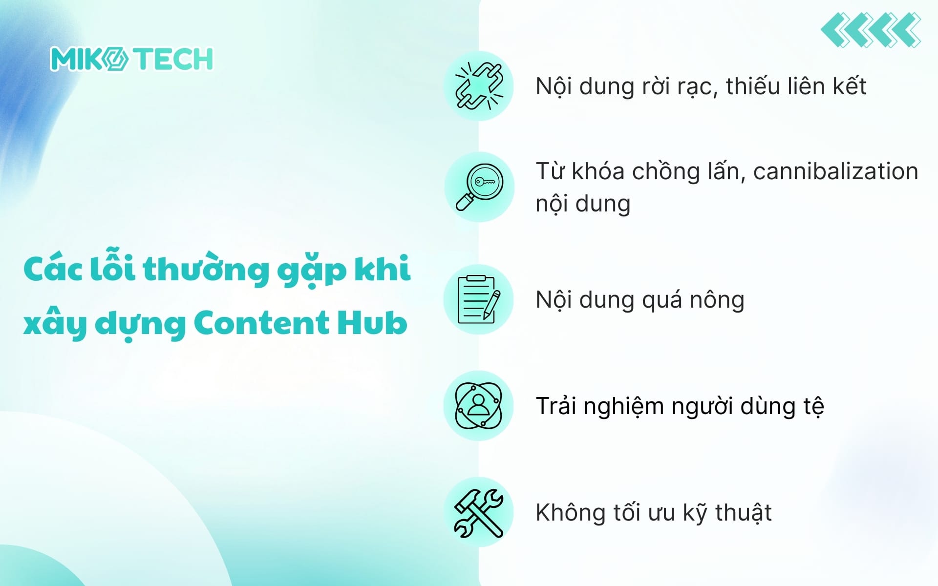 Các lỗi thường gặp khi xây dựng Content Hub