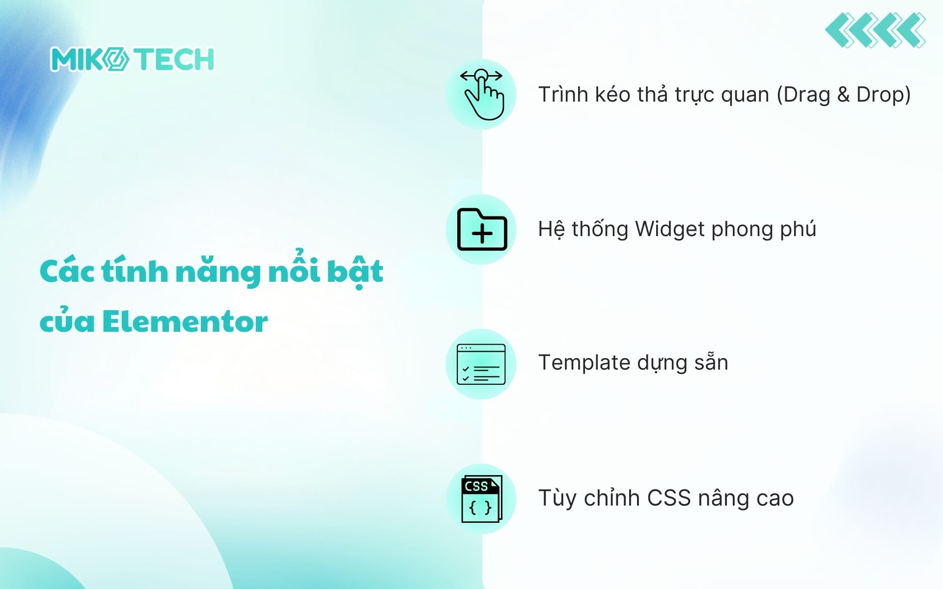 Các tính năng nổi bật của Elementor