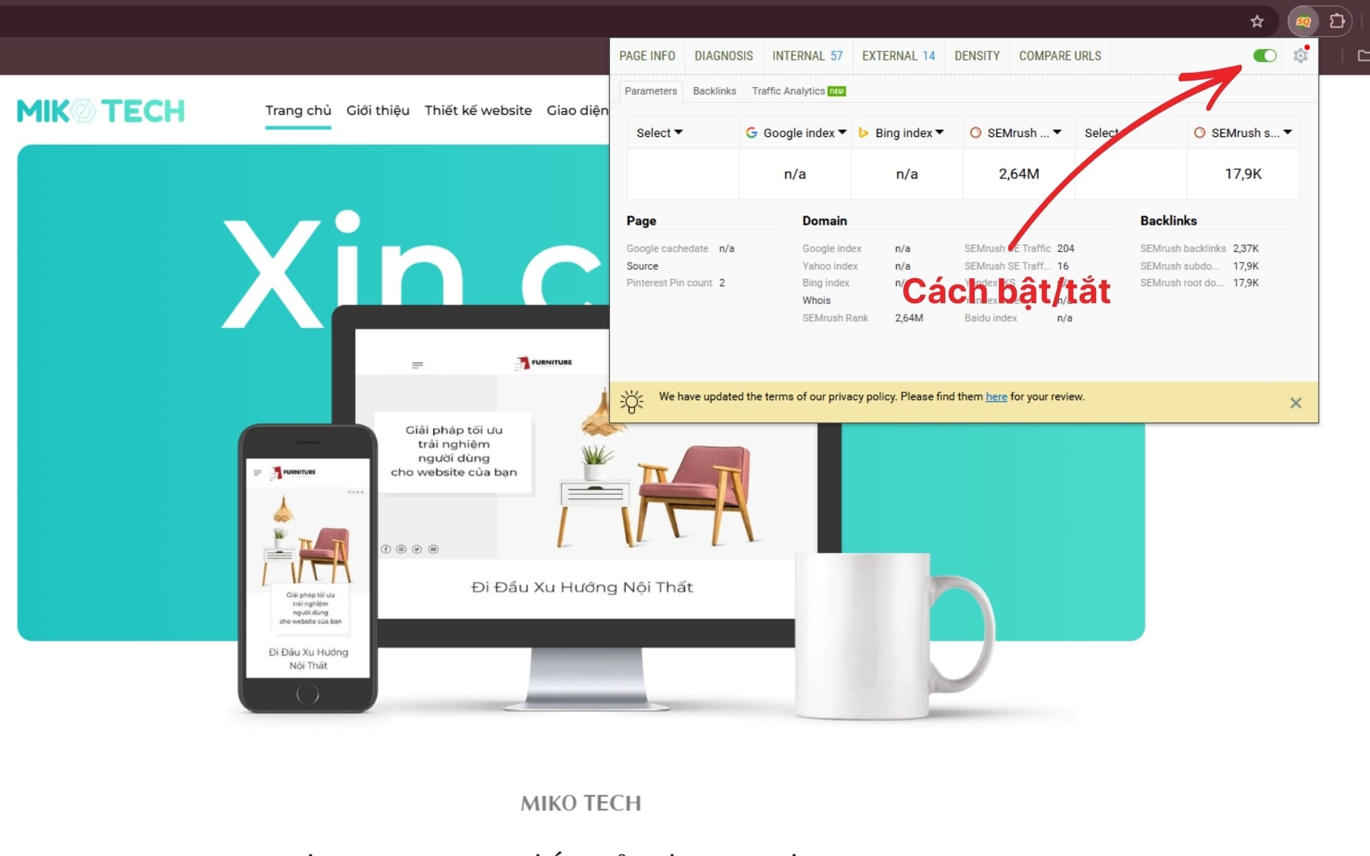 Cách bật, tắt và gỡ plugin SEOquake