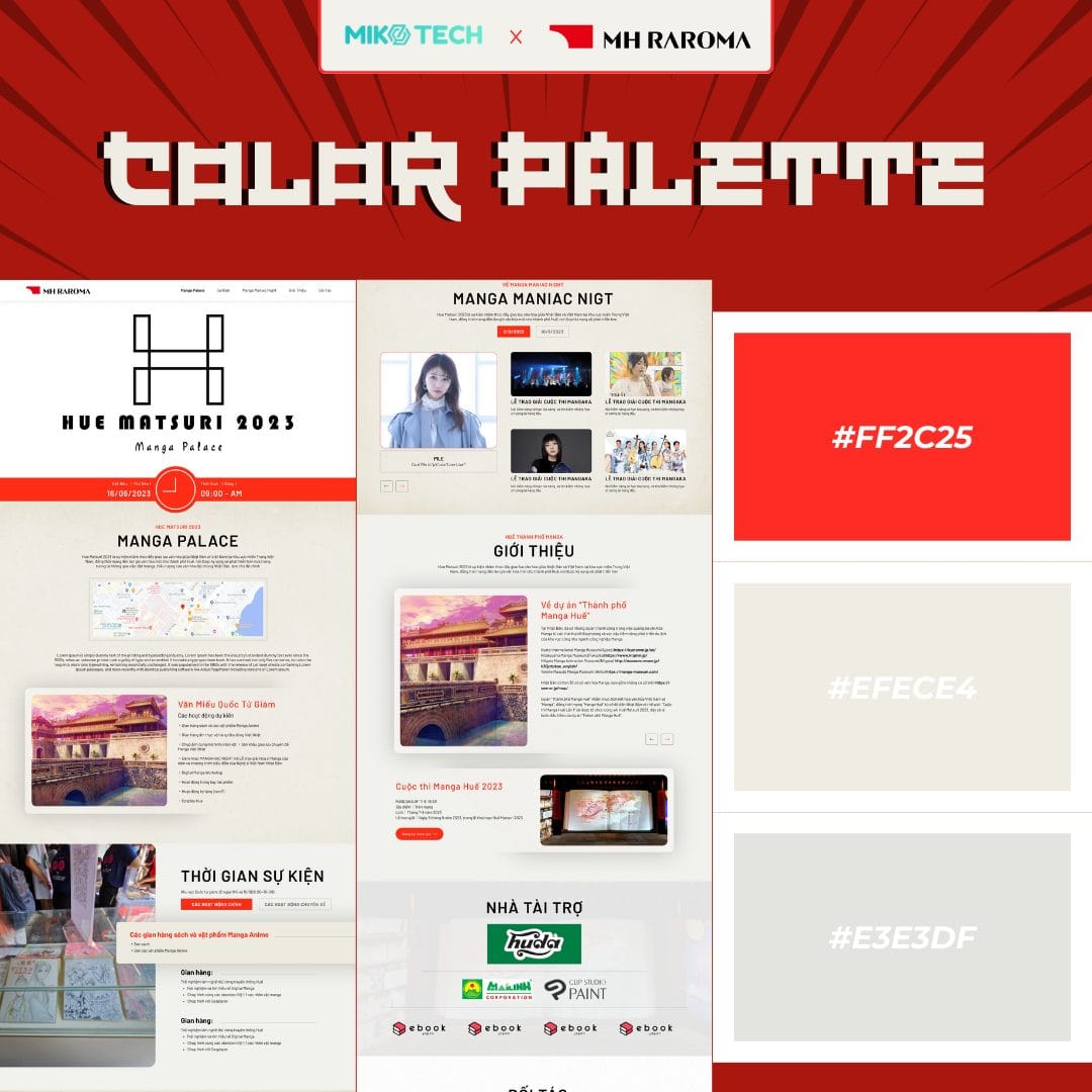 Dự án MH Raroma - Hue Matsuri 3 Color pallete website event MH Raroma